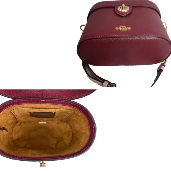 SOLD!! COACH Kay Crossbody With Glitter In Black Cherry Leather - Picture 10 of 14